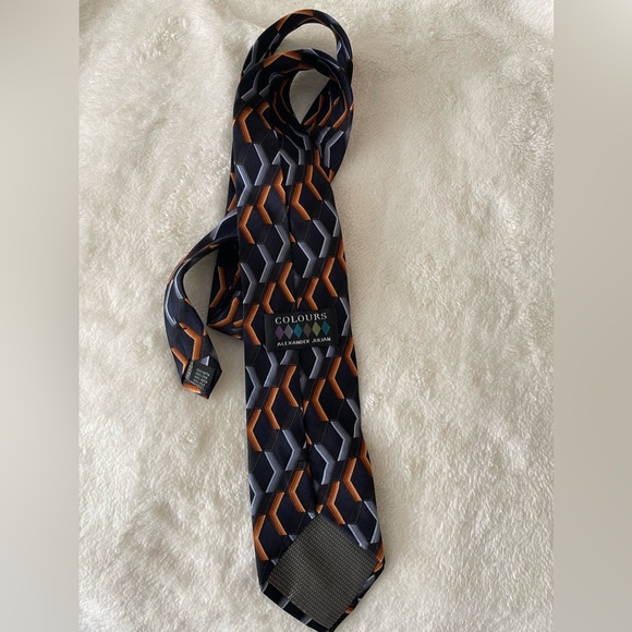Colours Alexander Julian Tie 100% Silk Geometric Pattern - Picture 5 of 6